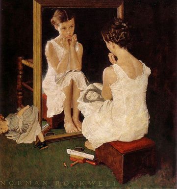 Girl at Mirror, Norman Rocwell 1954